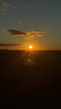 Airplane Landing in Sunset