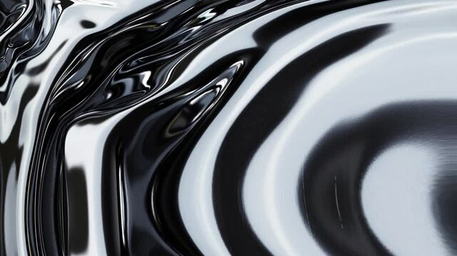 Abstract metallic liquid surface with wavy