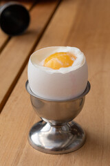 Soft boiled chicken egg