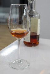 Tasting Sherry brandy wine in Jerez de la Frontera, Cadiz, Andalusia, Spain