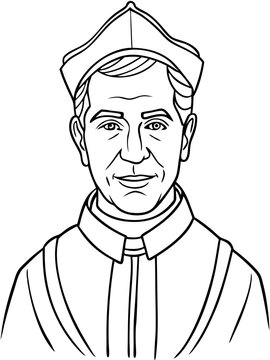recommend clip art: Vector Illustration of Historical Catholic Priest in Religious Attire Representation