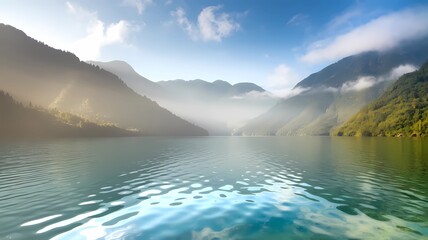 lake and mountains beautiful background 