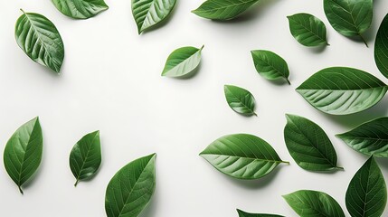 Fototapeta premium Leaves on white background