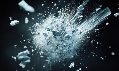Explosion of Shattered Glass in Motion
