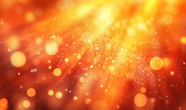 Radiant Orange Abstract Light Bokeh Background