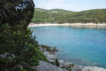 Fototapeta premium Amazing view of Emplisi Fiskardo Beach, Cephalonia, Greece