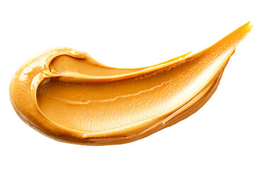Thick and Creamy Peanut Butter Blob Spread or Smeared Horizontally, Isolated with No Background / Background Removed