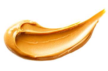 Thick and Creamy Peanut Butter Blob Spread or Smeared Horizontally, Isolated with No Background / Background Removed