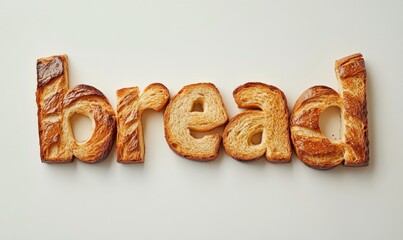 Bread Letters on White Background