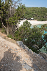 Amazing view of Emplisi Fiskardo Beach, Cephalonia, Greece
