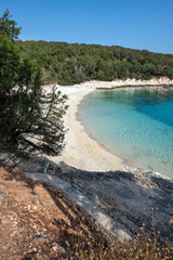 Amazing view of Emplisi Fiskardo Beach, Cephalonia, Greece