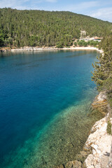 Fototapeta premium Amazing view of Foki Fiskardo Beach, Cephalonia, Greece