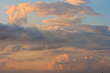 Clouds at sunset in Oklahoma City, OK, USA