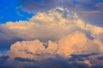 Clouds at sunset in Oklahoma City, OK, USA
