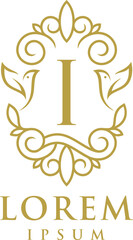 Obraz premium Decorative Nature Letter I Logo Template