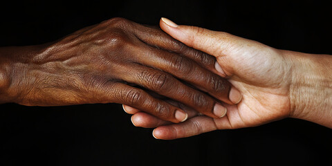 Language of Touch: A couple sharing an intimate moment, their fingers entwined in a complex web of connection.