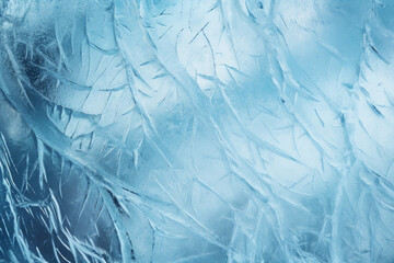 Obraz premium Processed collage of blue cold cracked ice surface texture. Background for banner, backdrop