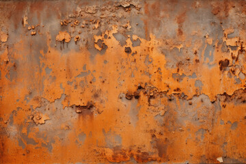 Processed collage of old rust metal wall surface texture. Background for banner, backdrop