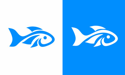 illustration vector graphic of blue fish logo design template