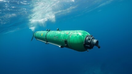 Autonomous submarines advanced cameras monitor ocean health marine life. AI generated