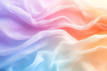 Fototapeta premium Soft, flowing fabric in vibrant colors. This image is perfect for use in designs that require a feminine and delicate touch.
