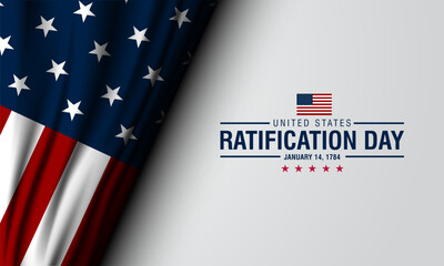 United States Ratification Day January 14 Background Vector Illustration