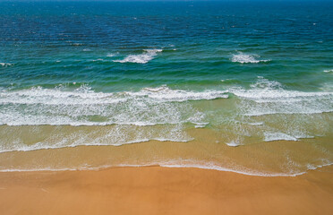 Aerial views of Main Beach Belongil dog exercise area in Byron Bay, New South Wales
