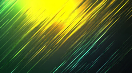A bold gradient background transitioning from neon green to yellow, with sharp diagonal lines intersecting at various points. The dynamic lines add energy and sharp contrast to the design.