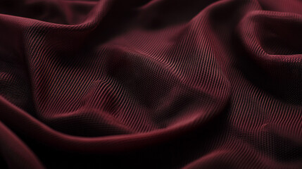 Naklejka premium A deep burgundy sports fabric with visible mesh panels for ventilation, slightly wrinkled to show its lightweight and breathable texture.
