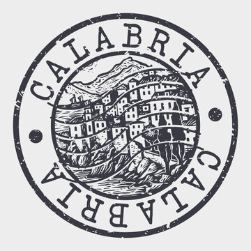 Calabria Stamp Postal. Silhouette Seal. Passport Round Design. Vector Icon. Design Retro Travel. National Symbol.	