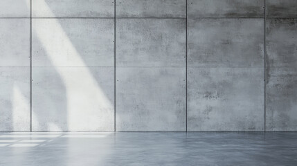 A sleek, smooth concrete wall with a polished, light gray finish. The surface is clean with minimal imperfections, giving a modern, industrial look with faint lines from the casting process.