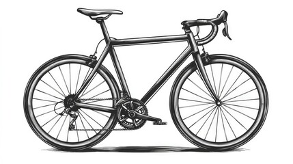 Road bike, on the white background