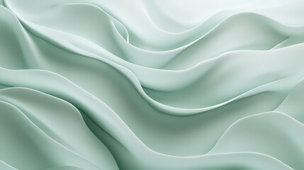 Obraz premium A soft mint green organic pattern with smooth, undulating lines. The natural curves and subtle gradients give the design a calming, organic texture.