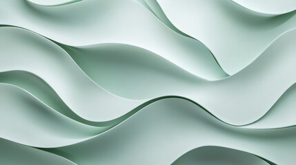 Obraz premium A soft mint green organic pattern with smooth, undulating lines. The natural curves and subtle gradients give the design a calming, organic texture.