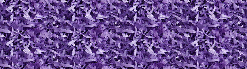 Fototapeta premium shredded paper filler in amethyst purple color with thin, delicate strips, shredded paper filler texture background