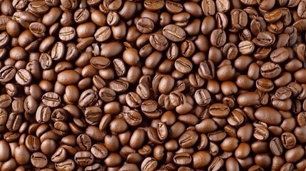 Fototapeta premium Sharp focus coffee beans background captured studio lighting detail clarity. AI generated