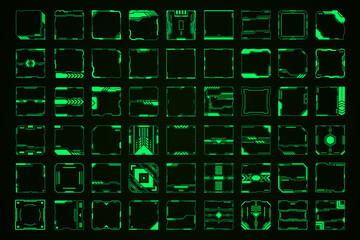 36 square frame hud future modern vector design for sci-fi game design user interface.