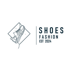 Shoe Logo, Minimalist Line Style Sneaker Shoe Design Simple Fashion Product Brand