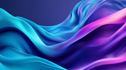 Obraz premium A bold, dynamic background featuring fluid gradient waves in hues of bright turquoise and electric purple, offering a high-energy visual effect.