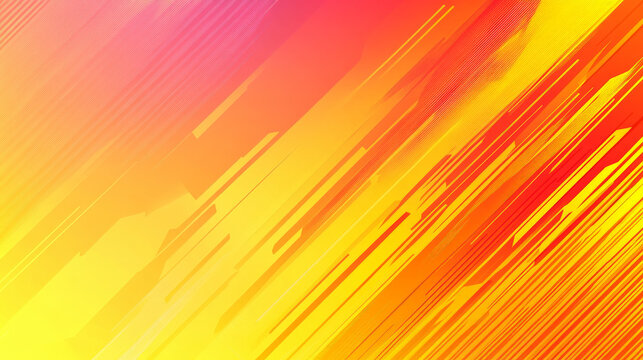 A bright gradient background blending from neon orange to yellow, with jagged lines cutting diagonally across the design. The sharp, energetic lines add a sense of speed and urgency.