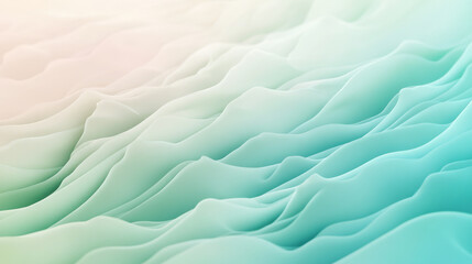 Obraz premium A calming background featuring fluid gradient waves transitioning from soft mint green to pastel aqua, creating a peaceful and soothing design.