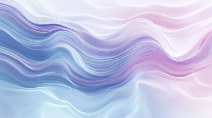 Obraz premium A calming background with fluid gradient waves transitioning from pastel blue to soft lavender, creating a smooth, peaceful design.