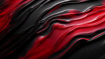 A dark gradient shifting from deep red to black, with sleek liquid waves rippling across the background for a bold, dramatic look.