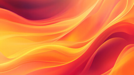 Obraz premium A dynamic background showcasing fluid wavy shapes with a gradient from fiery red to warm orange, creating a bold and energetic atmosphere.