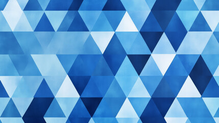Fototapeta premium A flat geometric design with triangular shapes in varying shades of blue, arranged in a repeating pattern, creating a sleek and modern look with clean, crisp lines.