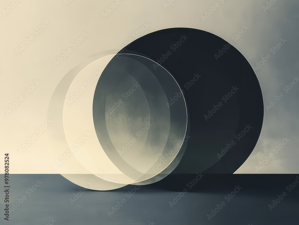 Poster Abstract Composition with Three Intersecting Circular Forms