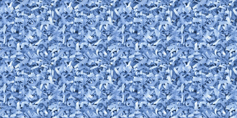 Obraz premium shredded paper filler in denim color with thin, delicate strips, shredded paper filler texture background