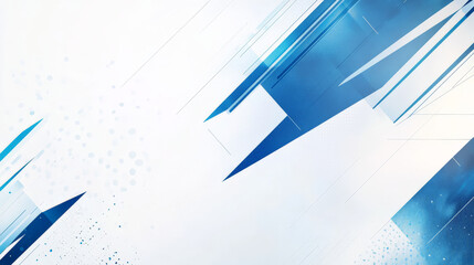 A minimalist business banner with abstract blue and white geometric patterns, providing a clean and versatile design for professional use.