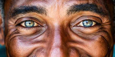 Ingenious Inventor: A quirky smile on the face of a man, his eyes sparkling with ideas.