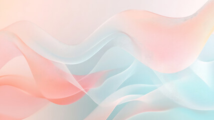 A minimalistic abstract background with soft pastel geometrical shapes in light blue, peach, and pink, accented by flowing wavy lines for a serene, calming effect.